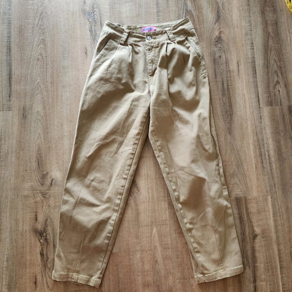 Edikted High Waisted Pleated Barrel Pants Ankle Crop 100% Cotton - Picture 2 of 8